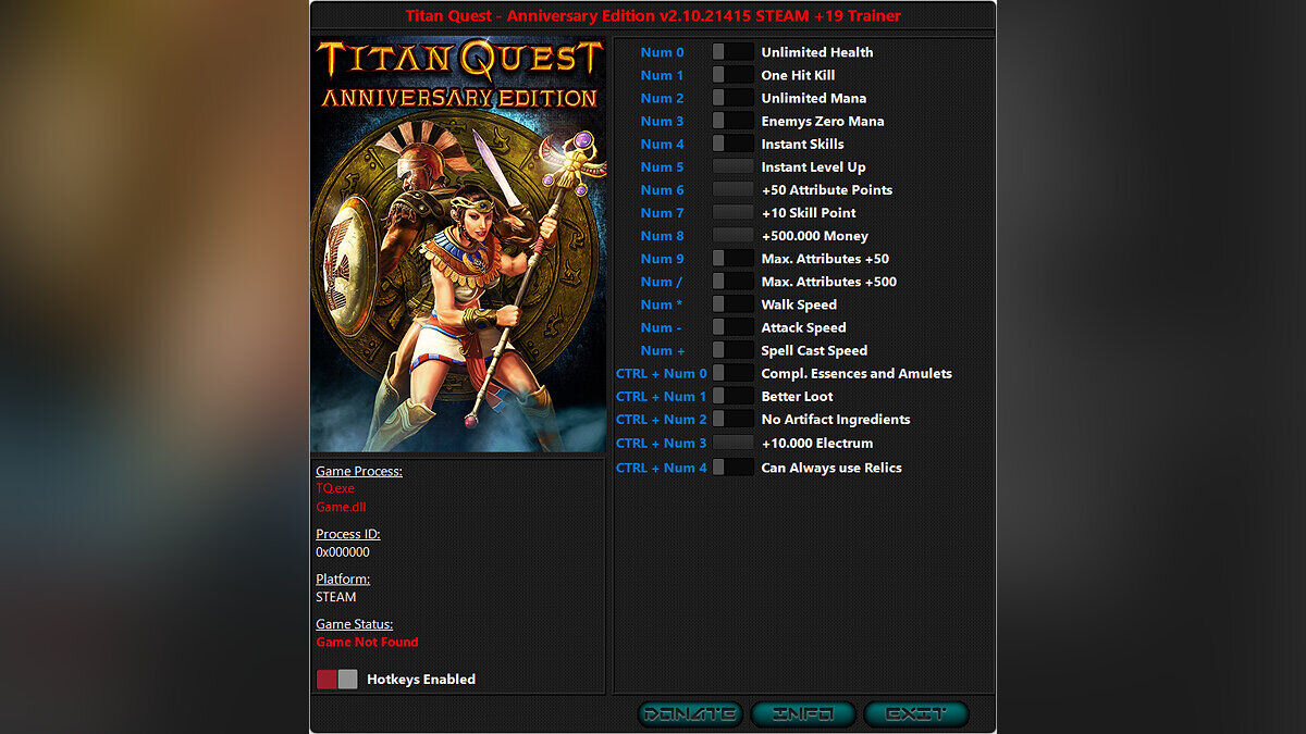 Titan Quest Anniversary Edition — Trainer (+19) [2.10.21415 #3]