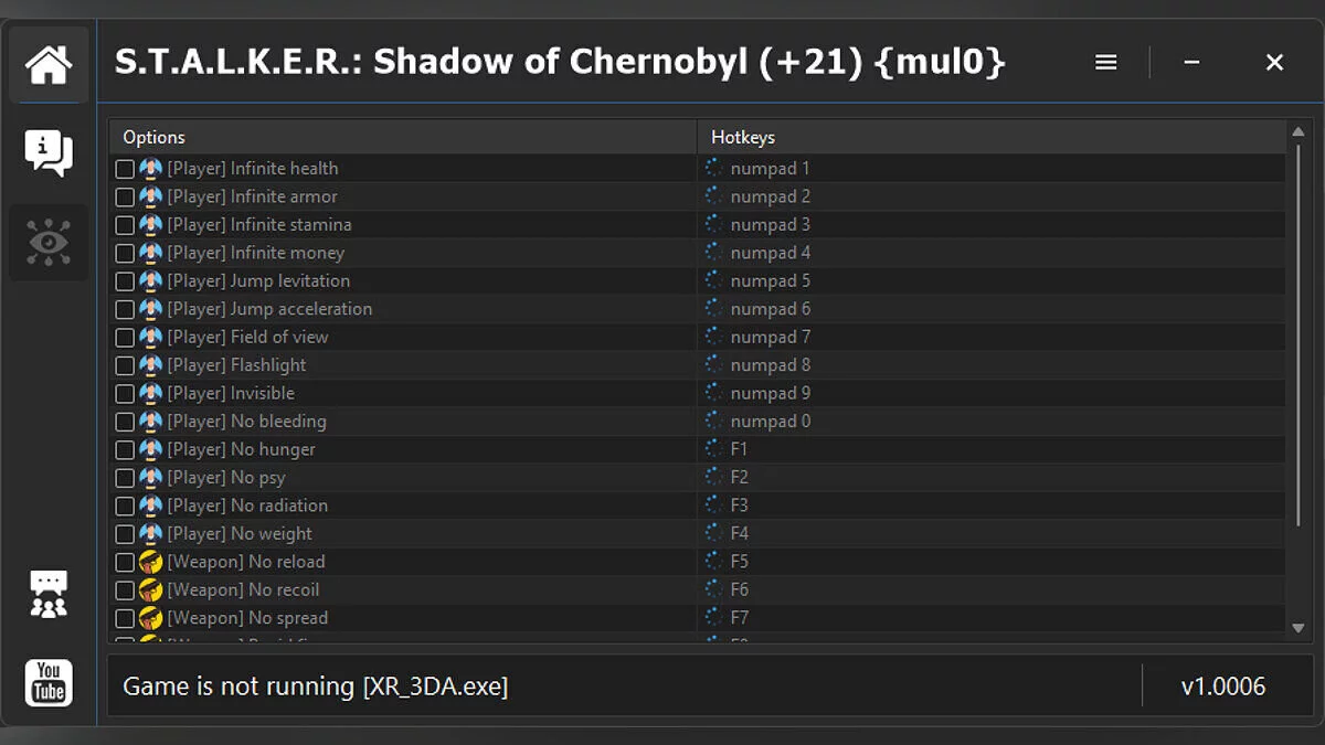 S.T.A.L.K.E.R.: Shadow of Chernobyl — Trainer (+21) [1.0006]