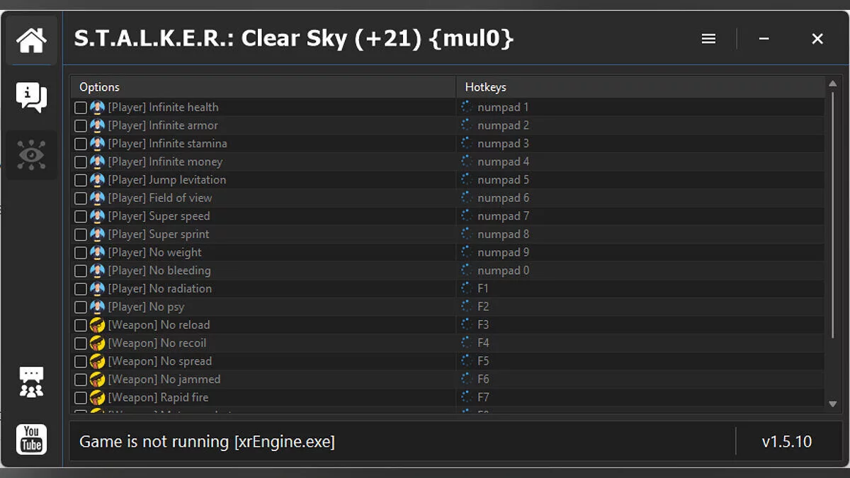 S.T.A.L.K.E.R.: Clear Sky — Entrenador (+21) [1.5.10]