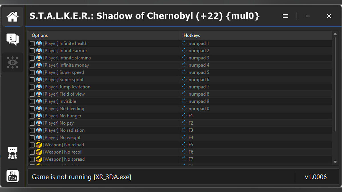 S.T.A.L.K.E.R.: Shadow of Chernobyl — Trainer (+22) [1.0006]