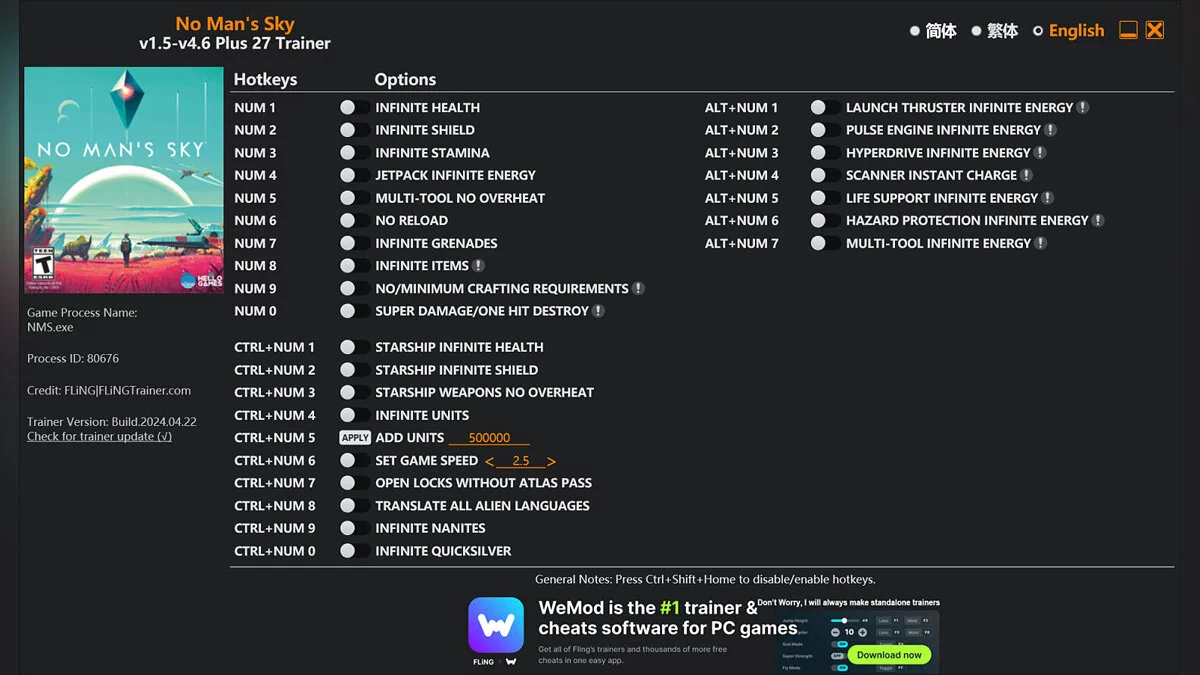 No Man&#039;s Sky — Trainer (+27) [1.0 - 4.6]