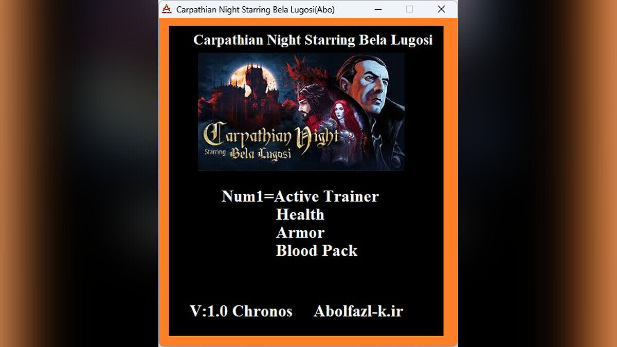 Carpathian Night Starring Bela Lugosi — Trainer (+3) [1.0]