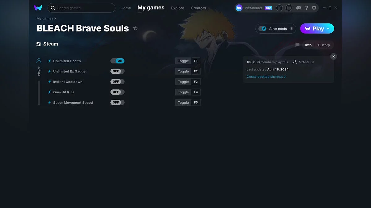 BLEACH Brave Souls — Trainer (+5) from 04/18/2024 [WeMod]