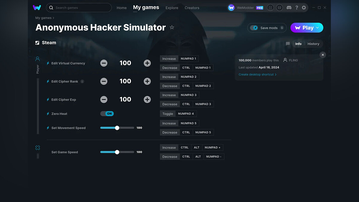 Anonymous Hacker Simulator — Trainer (+6) from 04/16/2024 [WeMod]