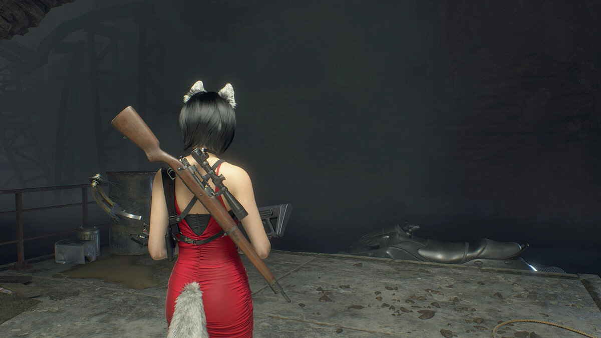 Resident Evil 4 Remake: Separate Ways — Visible weapon on Ada's back