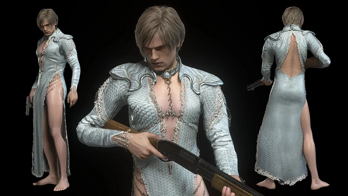 Resident Evil 4 Remake (2023) — León con un vestido