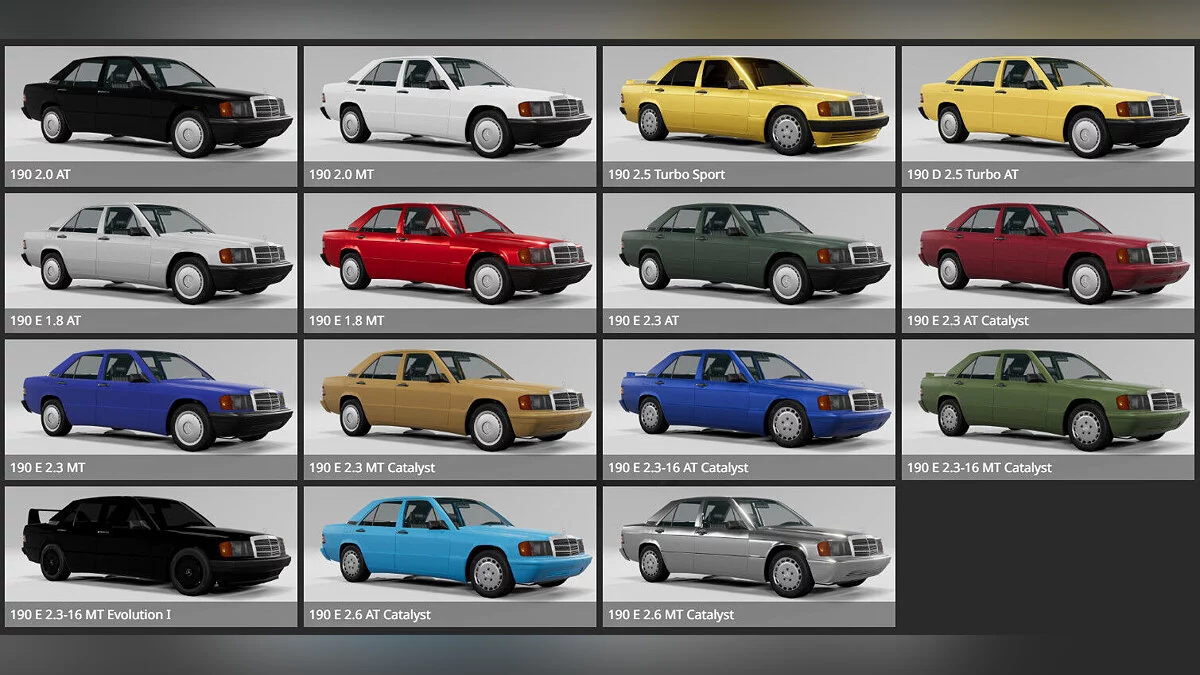 BeamNG.drive — Mercedes-Benz W201 190 (+Evolution)