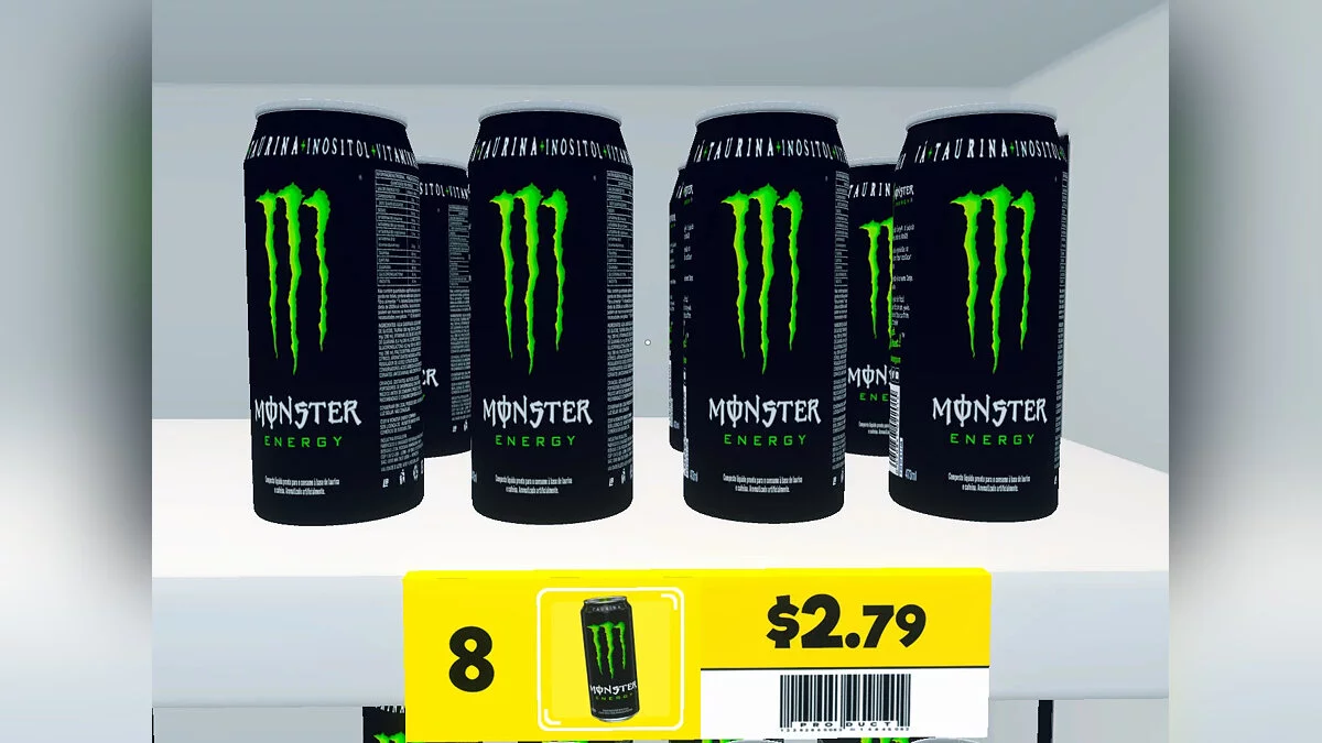 Supermarket Simulator — Напій Monster Energy