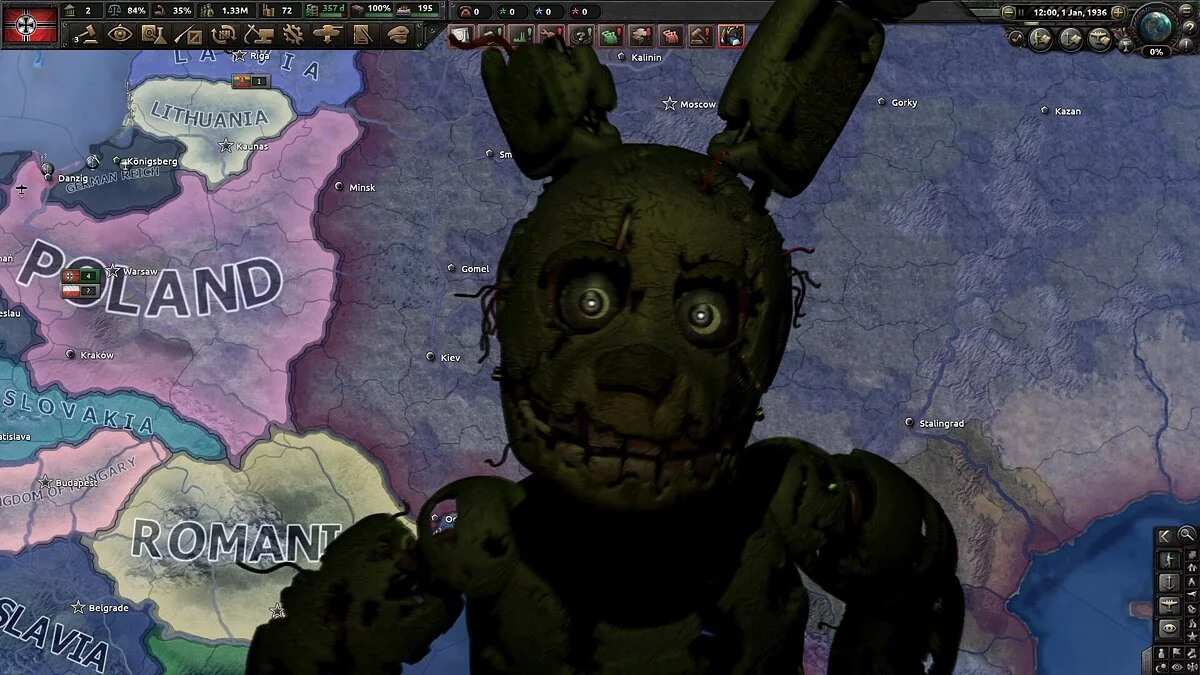 Hearts of Iron 4 — Screamers in the style of Five Nights at Hearts