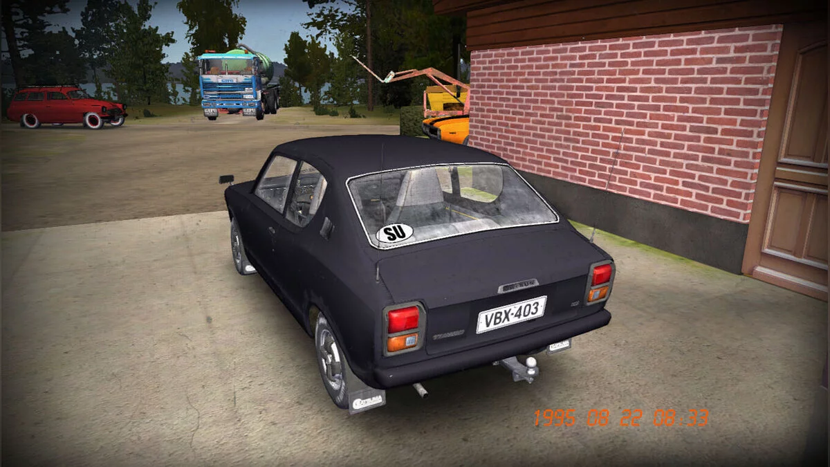 My Summer Car — Stock Satsuma, 92.000 marcos, mucha comida y piezas en el garaje.