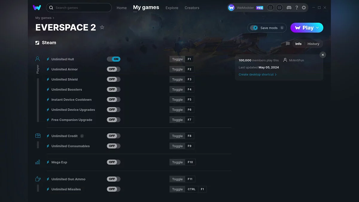 Everspace 2 — Entrenador (+12) del 05.05.2024 [WeMod]