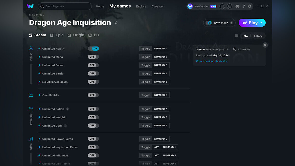 Dragon Age: Inquisition — Trainer (+17) from 05/16/2024 [WeMod]