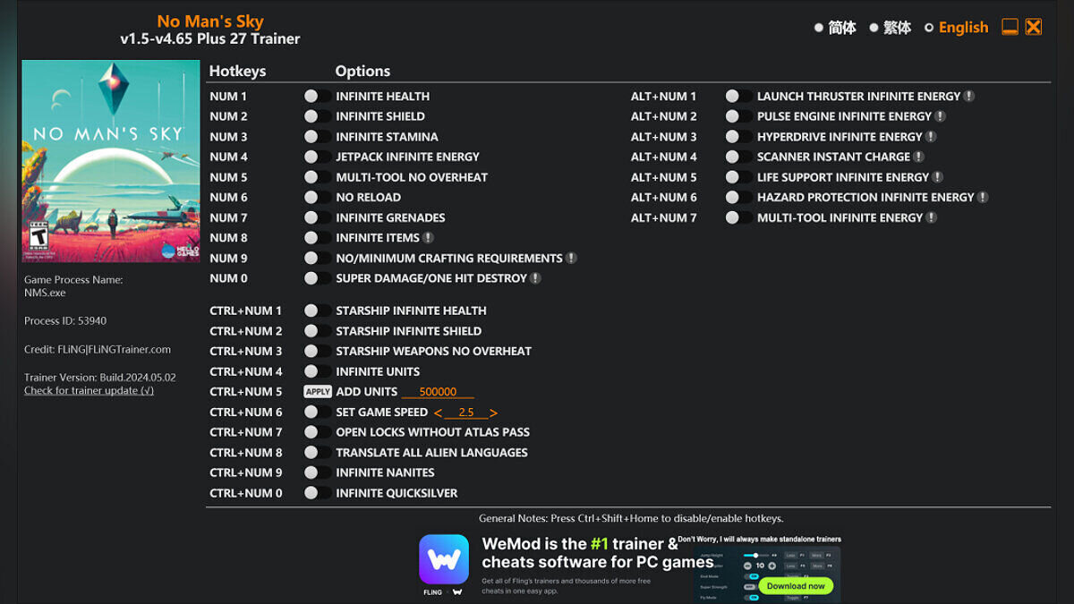 No Man&#039;s Sky — Trainer (+27) [1.0 - 4.65]