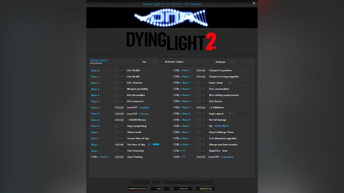 Dying Light 2 Stay Human — Trainer (+27) [1.16]