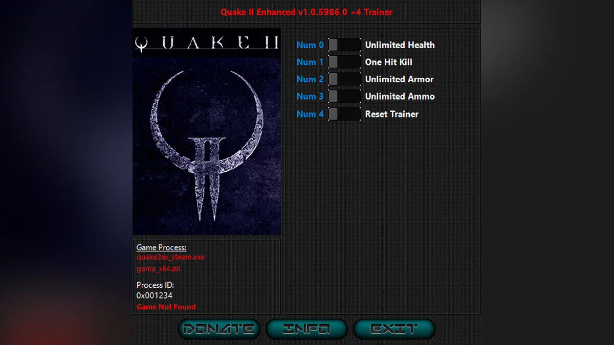 Quake 2 - Enhanced Edition — Trainer (+4) [1.0.5986]