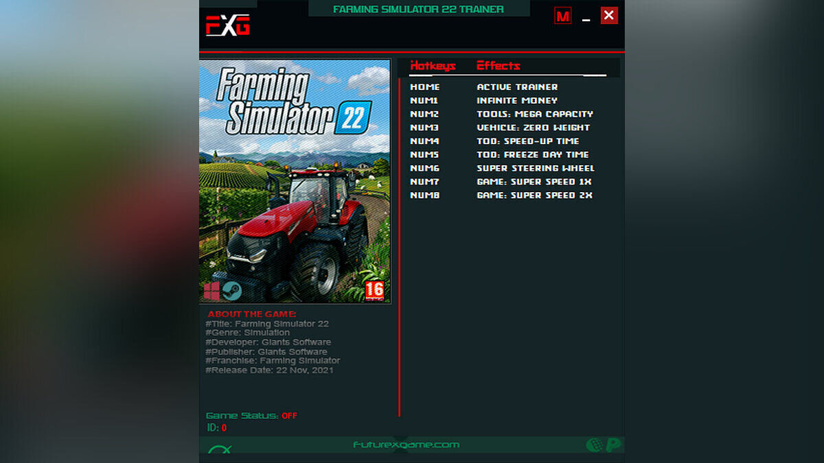 Farming Simulator 22 — Trainer (+8) [1.0 - 1.14.0.0]