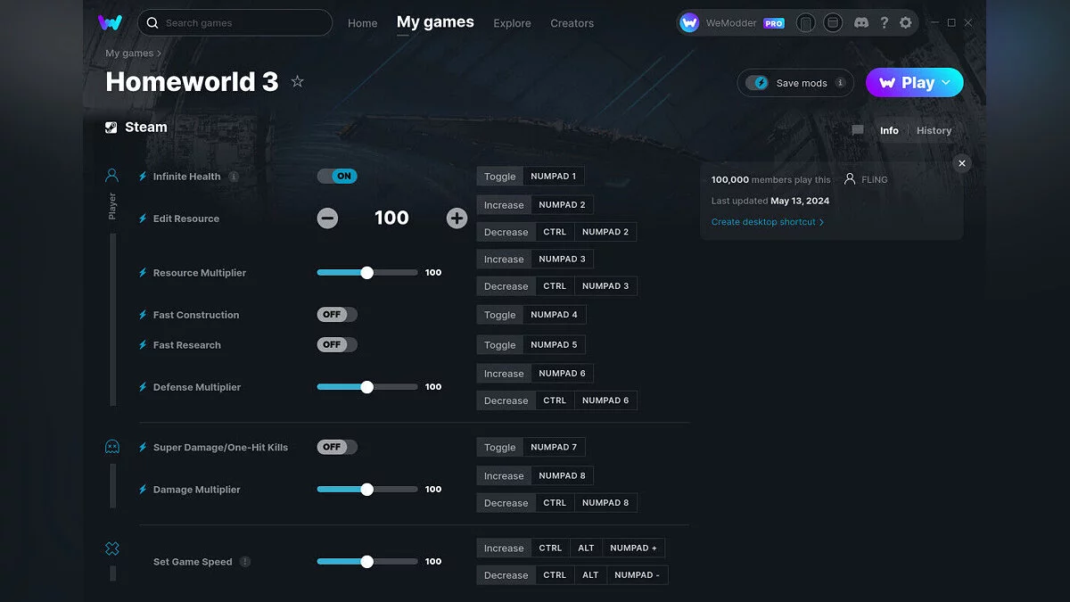 Homeworld 3 — Formateur (+9) du 13/05/2024 [WeMod]