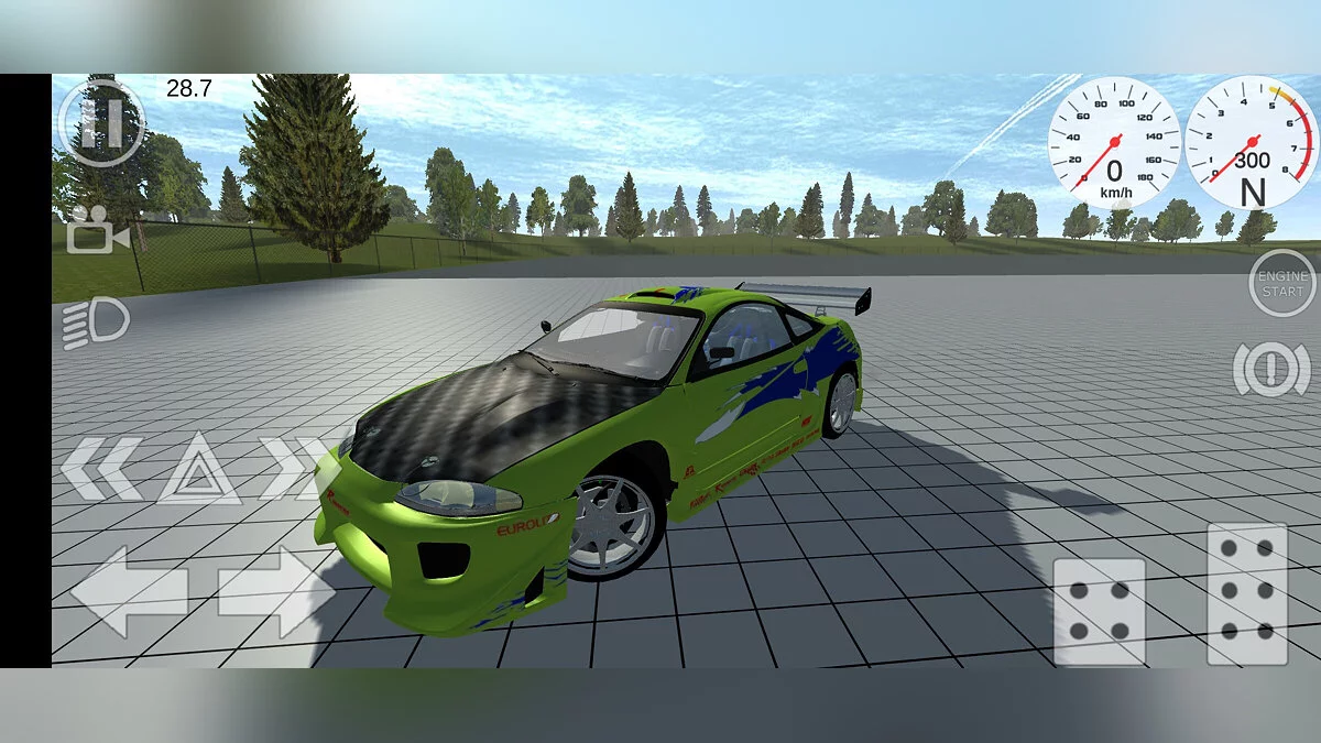 Simple Car Crash Physics Sim — Mitsubishi Eclipse from the movie "Fast and Furious"