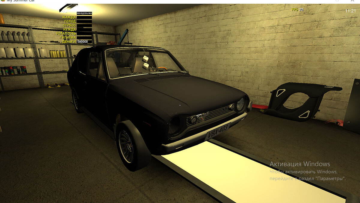 My Summer Car — Boy's Satsuma in the garage, there is a lot of tuning, 500k marks