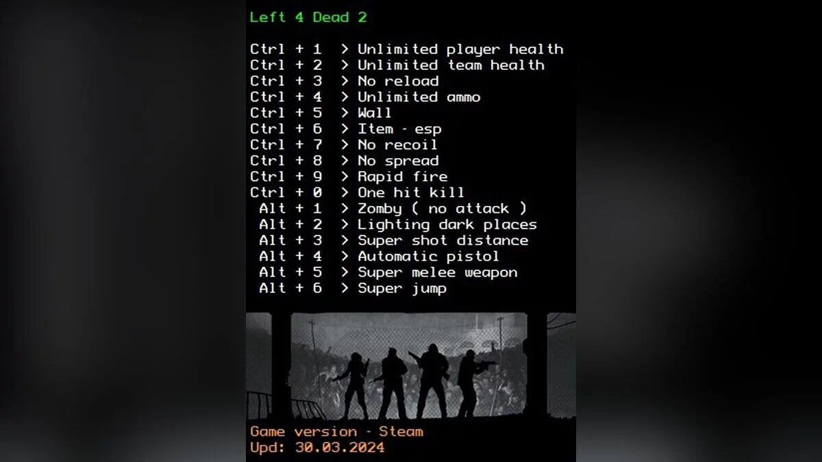 Left 4 Dead 2 — Trainer (+16) [Steam Upd: 30.03.2024]