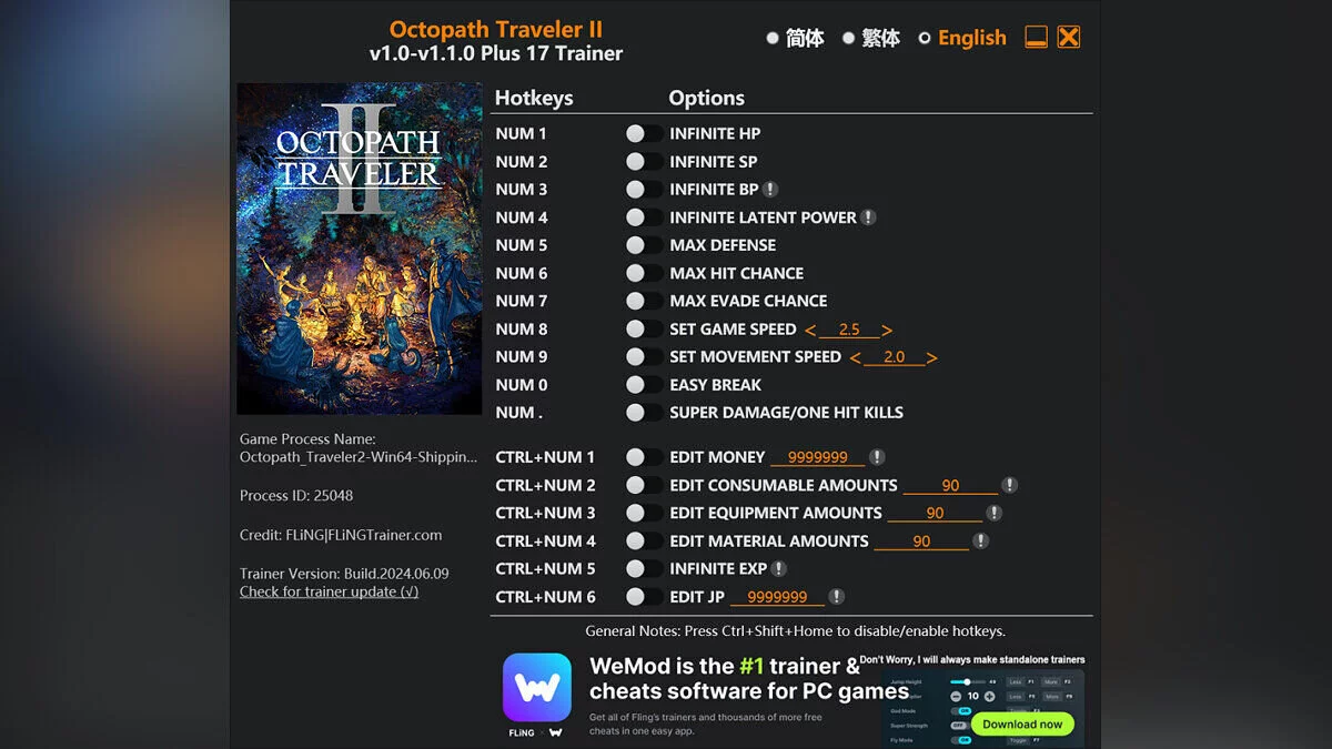 Octopath Traveler 2 — Trainer (+17) [1.0 - 1.1.0]