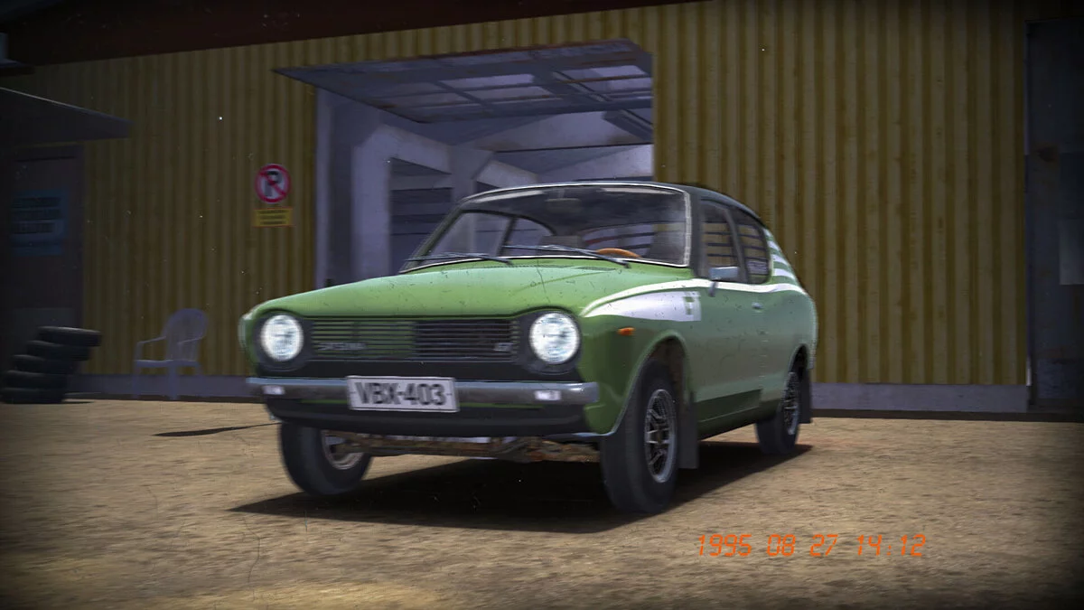 My Summer Car — GT Satsuma verde como en el cartel.