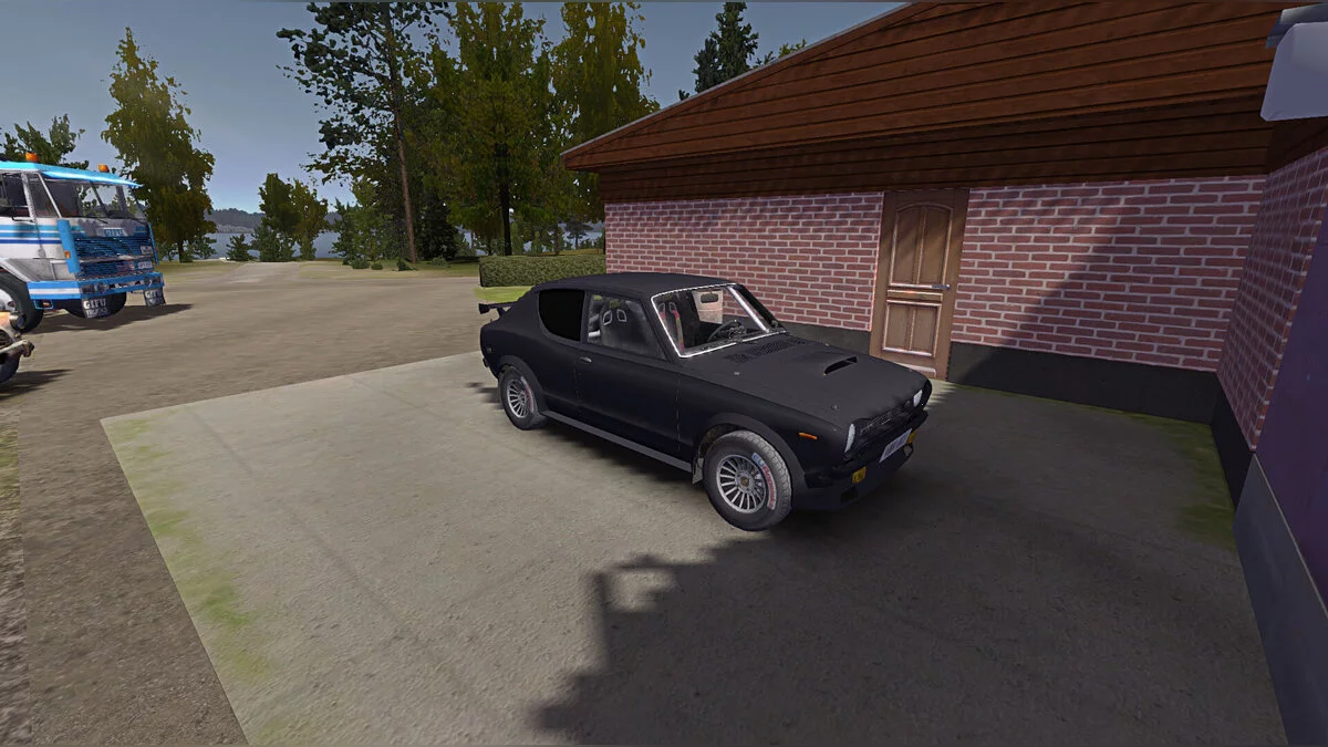 My Summer Car — Schwarzes Satsuma, komplettes Tuning, 7.000 Stempel, alle Fahrzeuge stehen in der Werkstatt, es gibt einen Schweinestall, es gibt eine Uhr