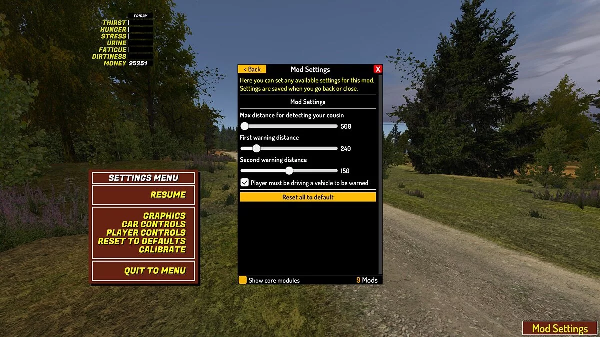 My Summer Car — Kuzen Takipçisi — köşede kuzen hakkında uyarı