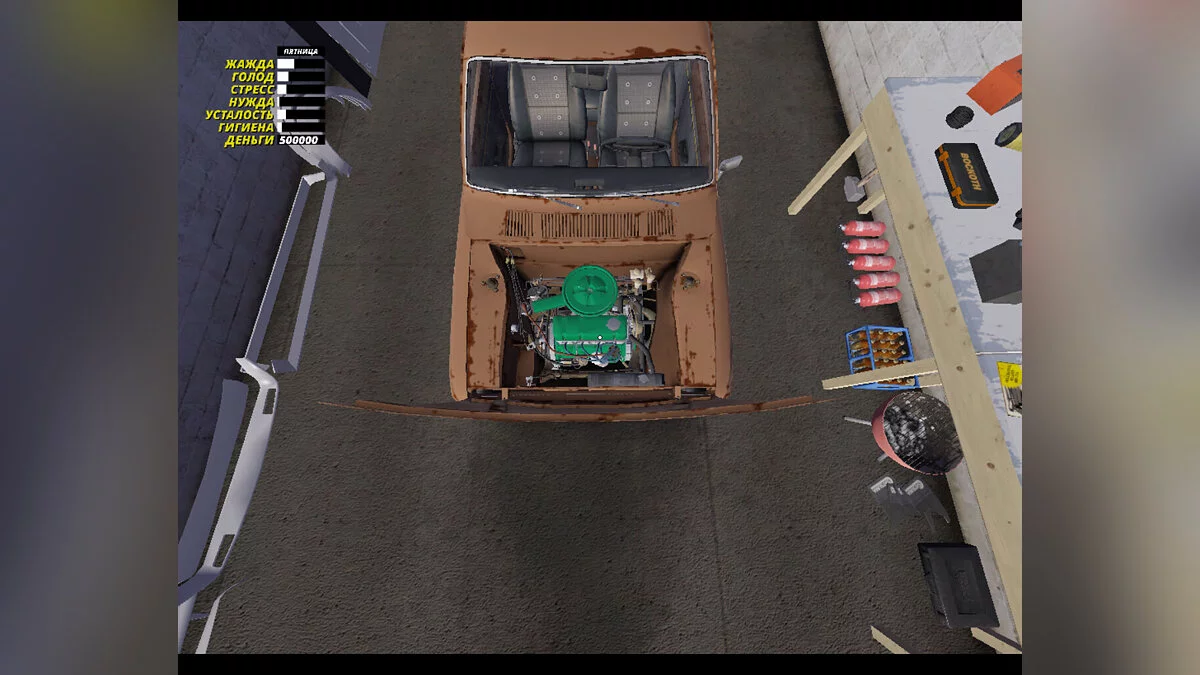 My Summer Car — Tam Stok Satsuma, Tüm Tuning Garajda ve Bolca Sarf Malzeme, 500k Mark