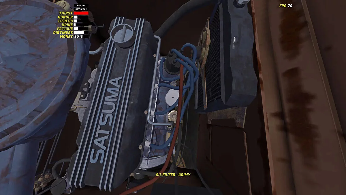 My Summer Car — Part Inspector — exibição do desgaste das peças do carro