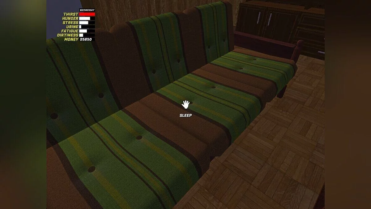 My Summer Car — Possibility to sleep on the sofa in front of the TV