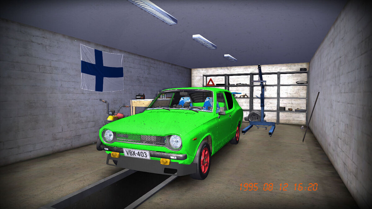 My Summer Car — Green Satsuma, 7.7kk marks, travels 200 km/h