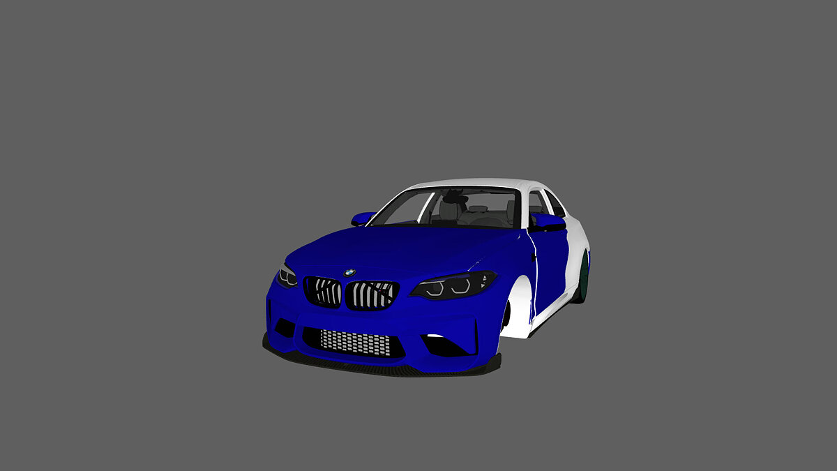 Simple Car Crash Physics Sim — BMW M2 with black headlights