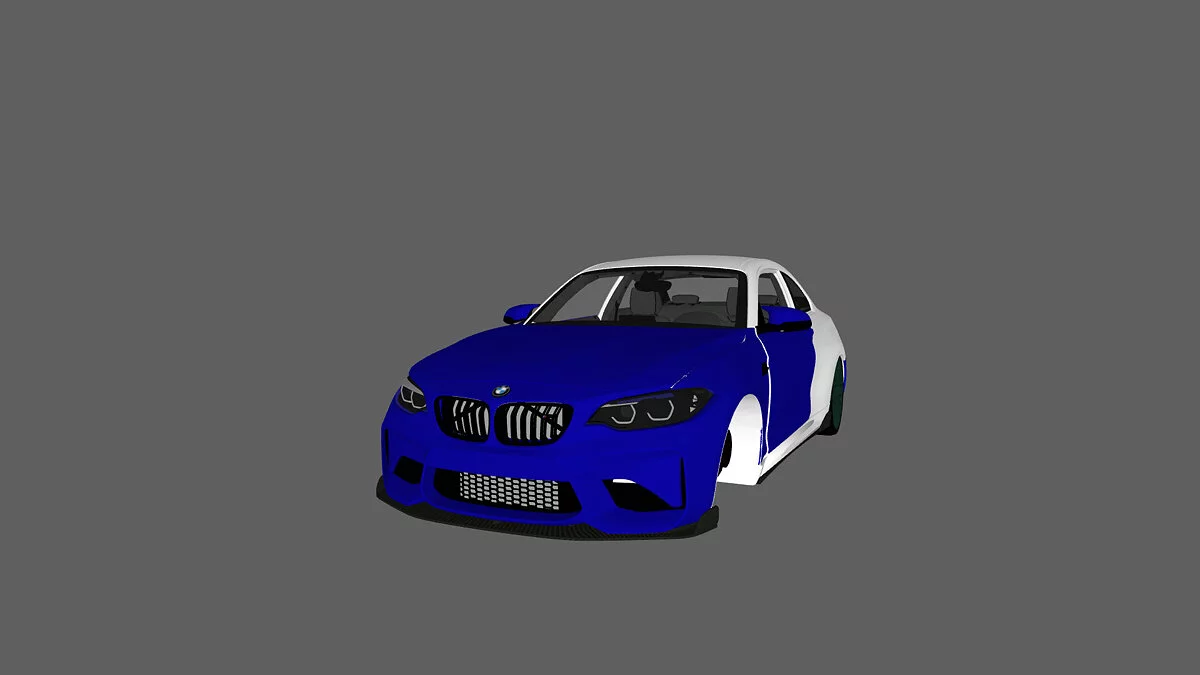 Simple Car Crash Physics Sim — BMW M2 with black headlights