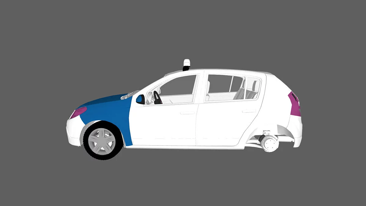 Simple Car Crash Physics Sim — Dacia Sandero Taksi