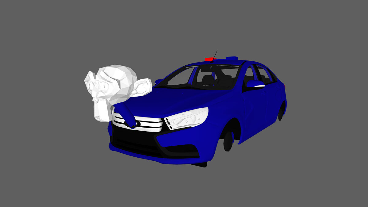 Simple Car Crash Physics Sim — Lada Vesta with a monkey