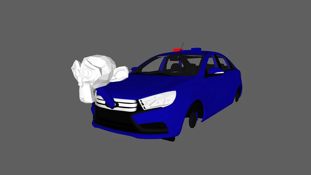 Simple Car Crash Physics Sim — Lada Vesta with a monkey