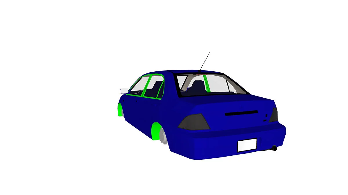Simple Car Crash Physics Sim — Mitsubishi Lancer Cedia