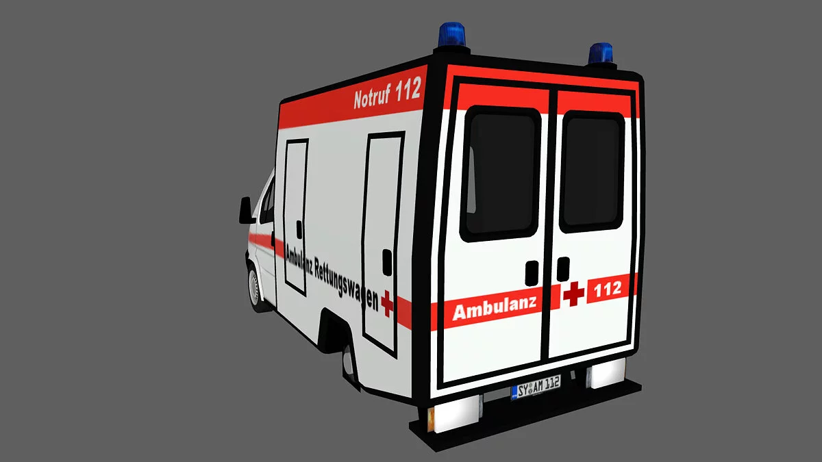 Simple Car Crash Physics Sim — Alman ambulansı