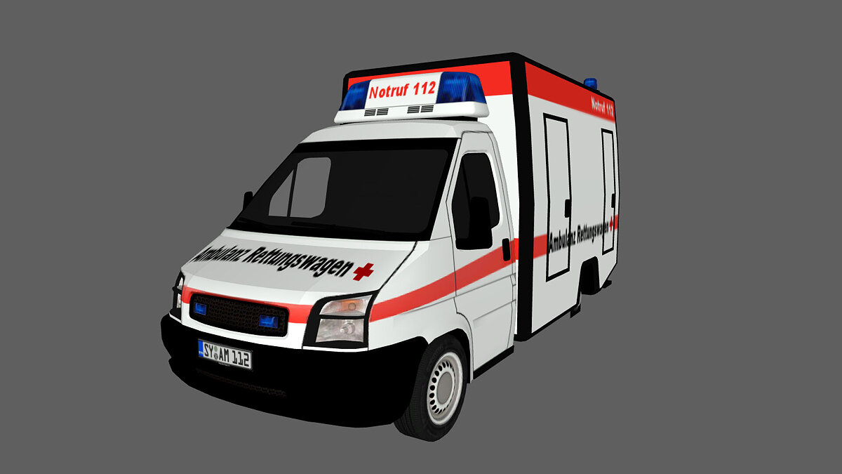 Simple Car Crash Physics Sim — German ambulance