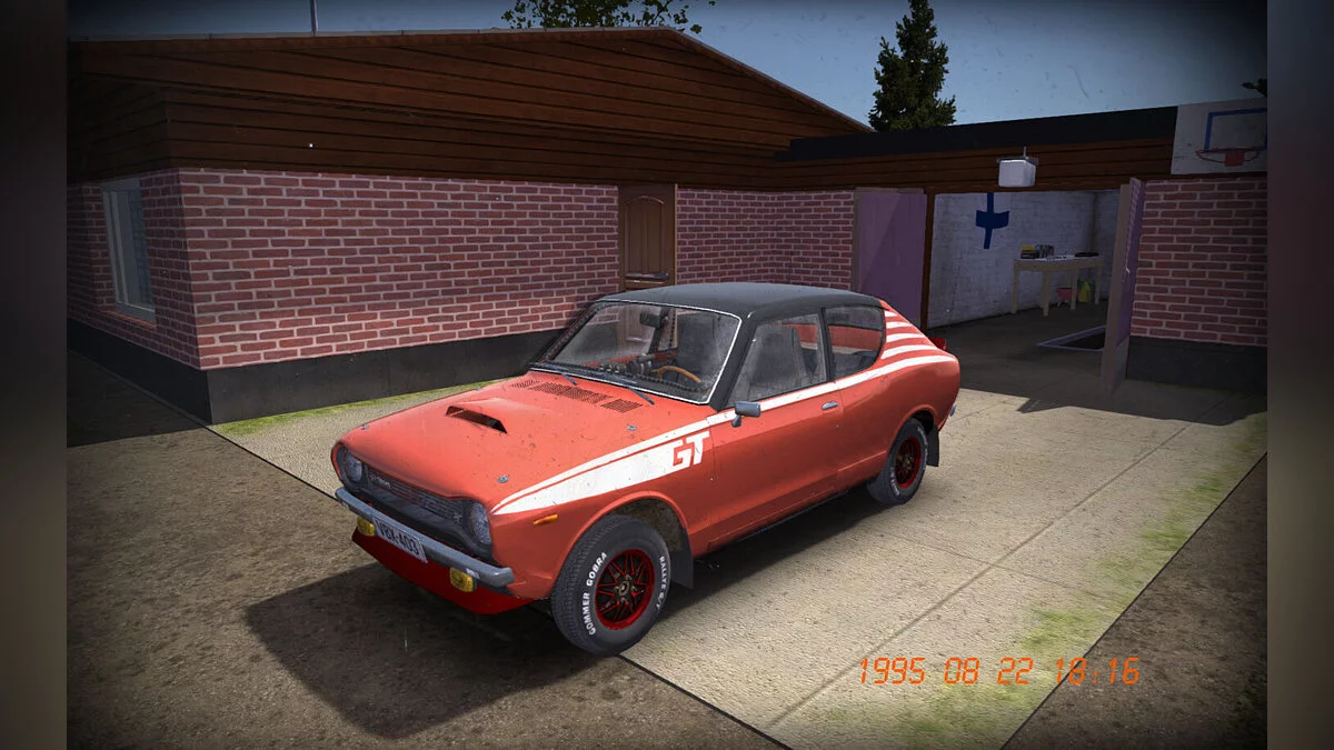 My Summer Car — Satsuma GT Standard with red paint, numbers received