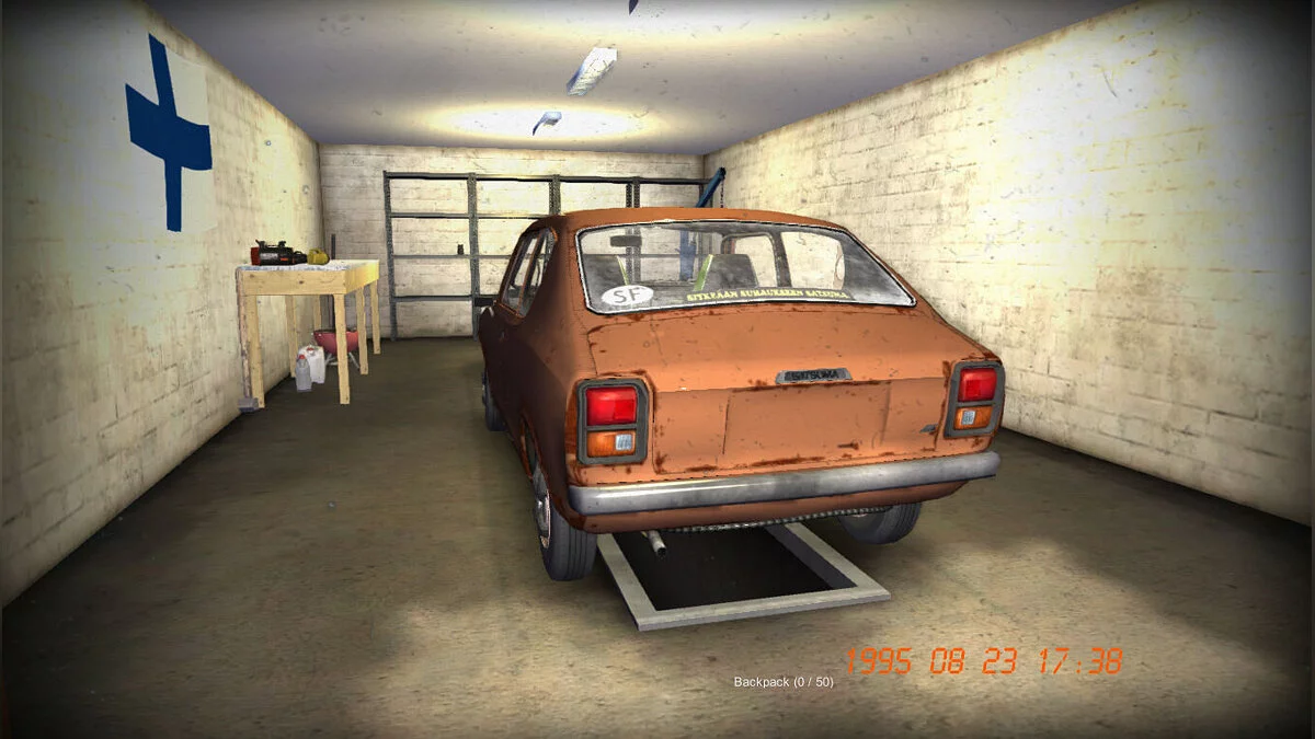 My Summer Car — Satsuma recogido en un garaje, stock, arranques, sellos 5k y Gifu.