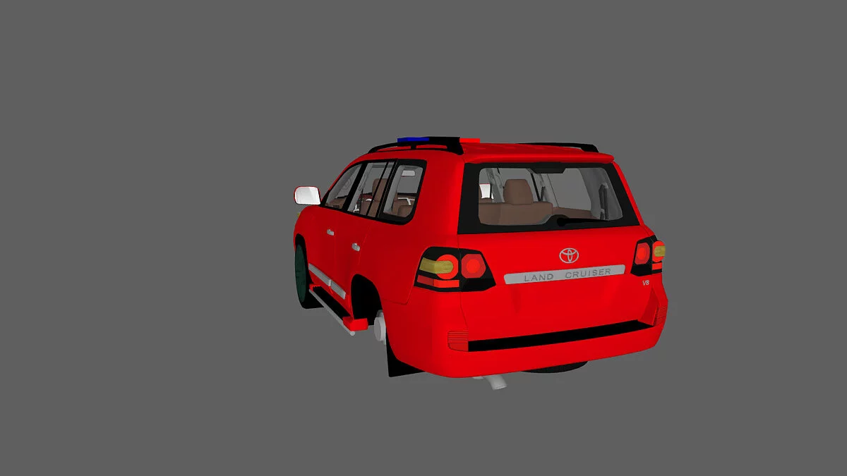 Simple Car Crash Physics Sim — Toyota Land Cruiser 200 з проблисковим маячком