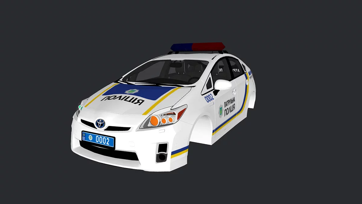 Simple Car Crash Physics Sim — Toyota Prius - Ukrainian police