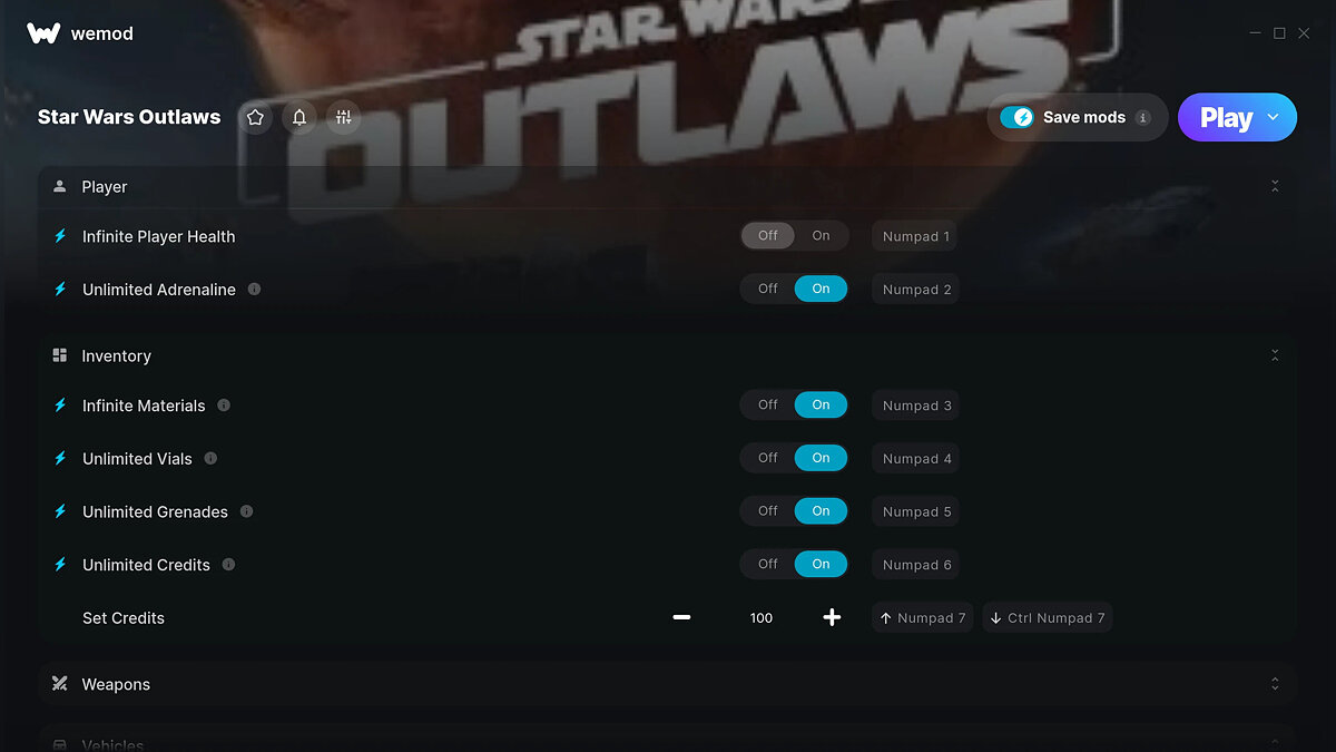 Star Wars Outlaws — Trainer (+11) from 08/29/2024 [WeMod]