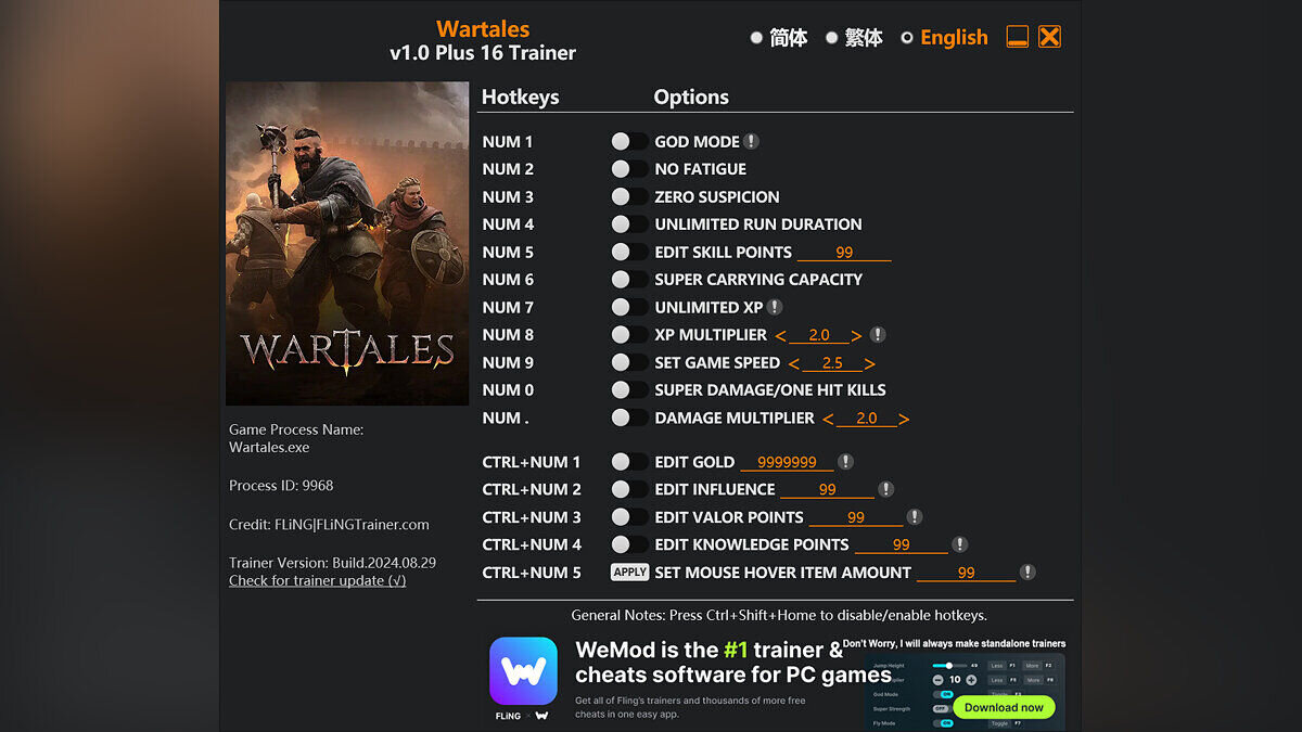 Wartales — Trainer (+16) [UPD: 08/29/2024]