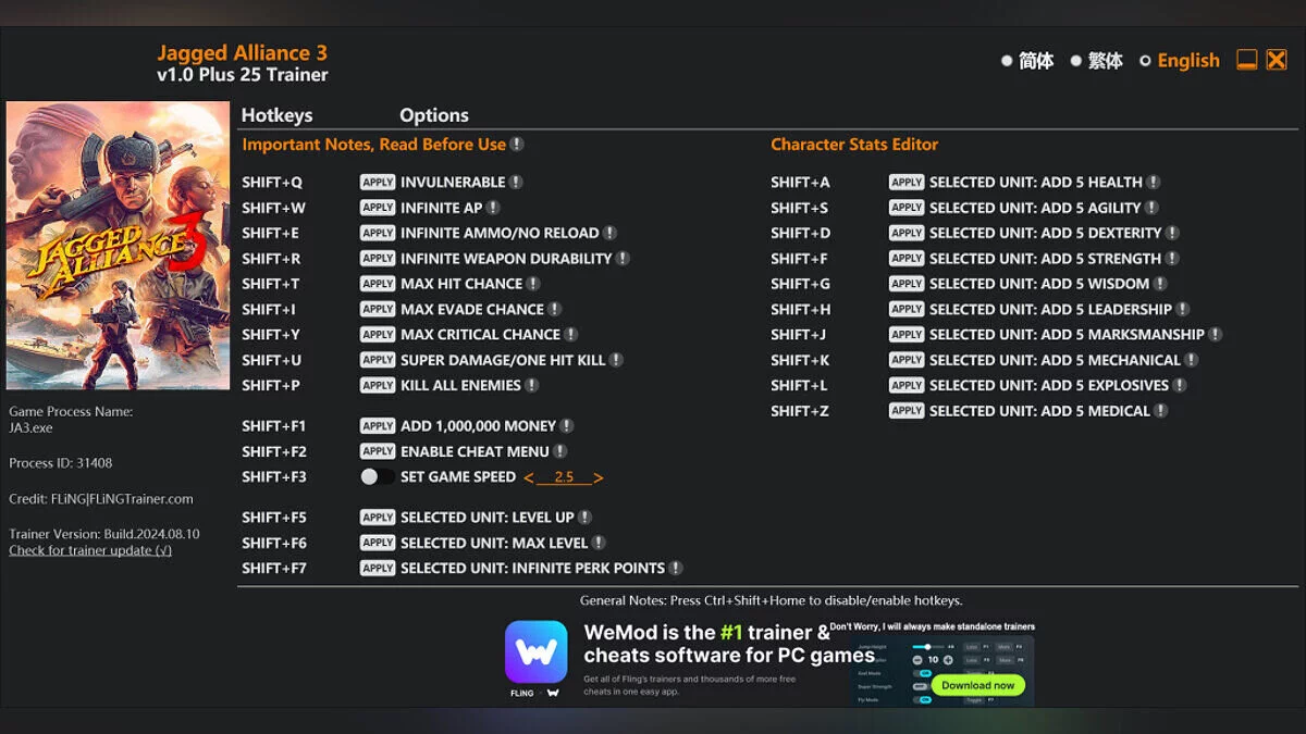 Jagged Alliance 3 — Trener (+25) [1,0]