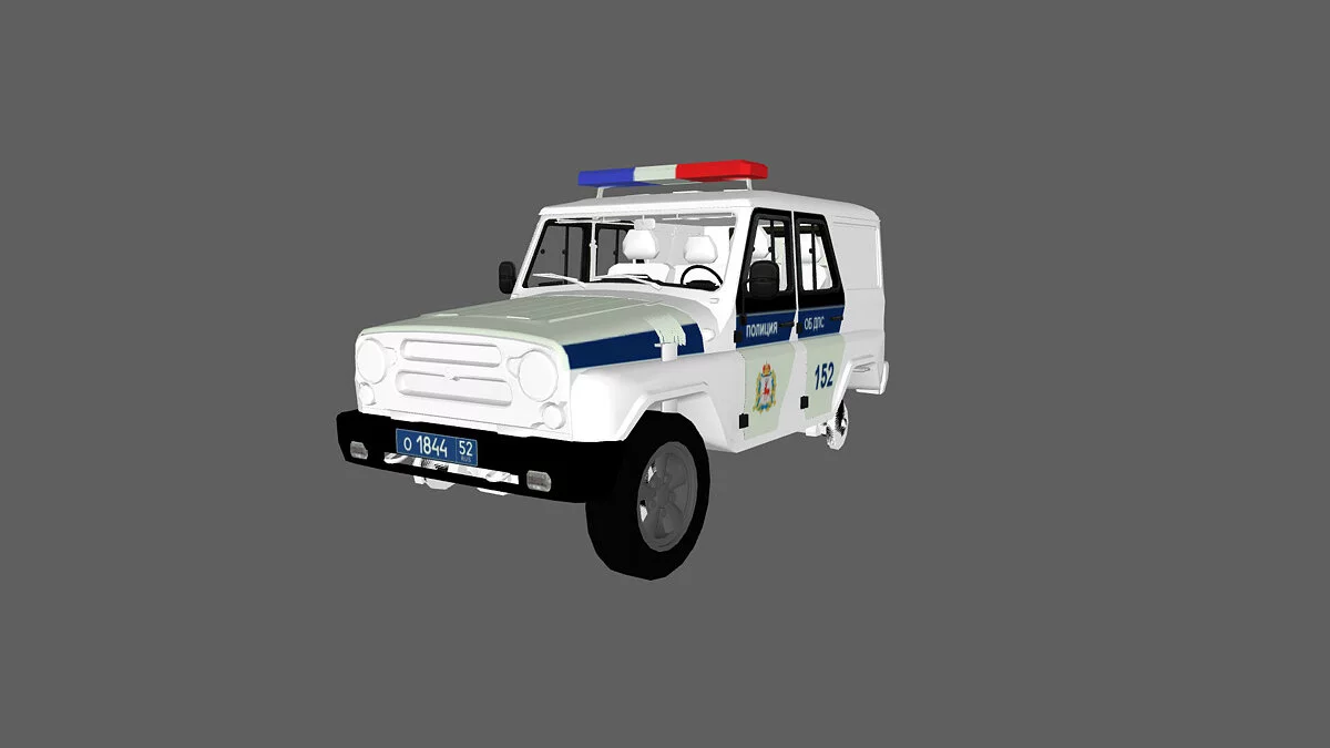 Simple Car Crash Physics Sim — UAZ con librea policial