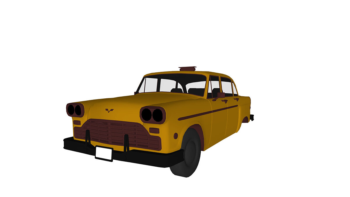 Simple Car Crash Physics Sim — Classic yellow taxi