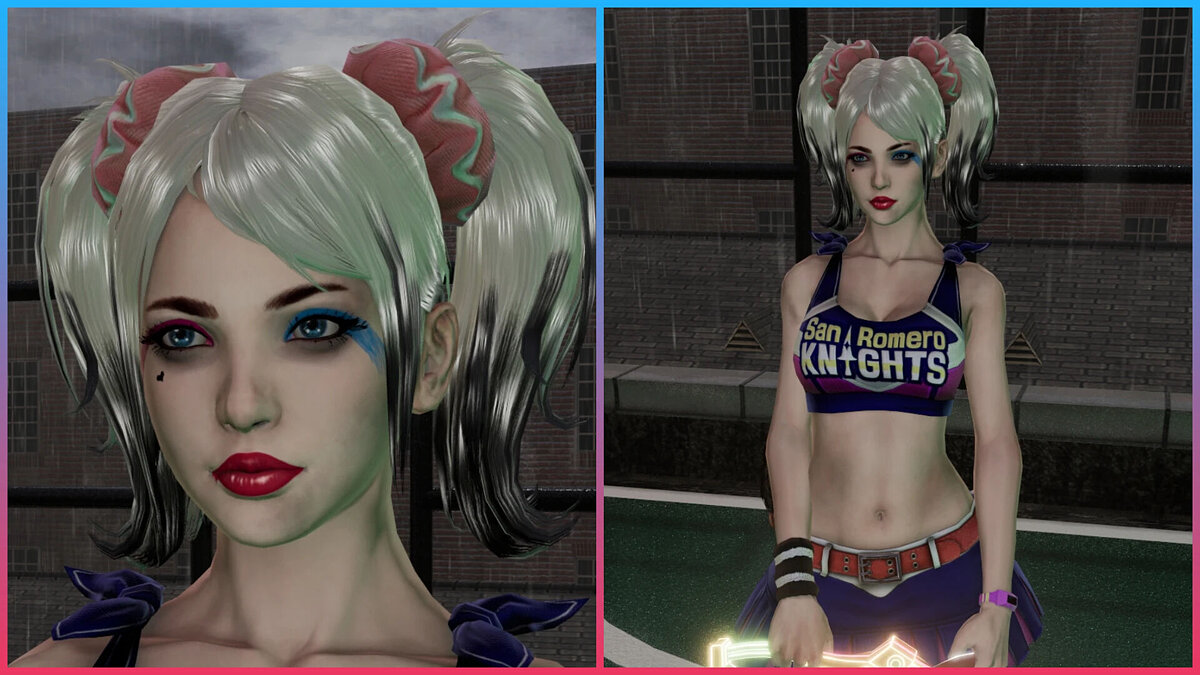 Lollipop Chainsaw RePOP — Makeup in the style of Harley Quinn